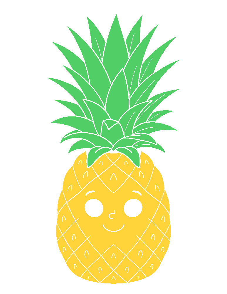 Smiling Pineapple in a Kitchen Coloring Page colored by Dương