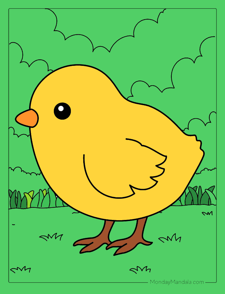 Cute Baby Chick Coloring Page For Kids | TapColor.app
